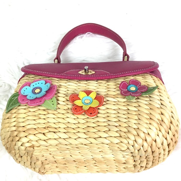 Bags Pink Straw Handbag Poshmark